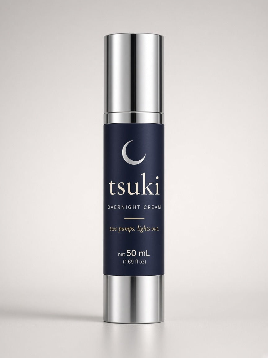 tsuki overnight cream, 50 mL airless pump bottle
